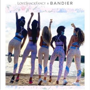Limited addition Loveshackfancy X Bandier.  Leggings X Small+ Matching Bra Small